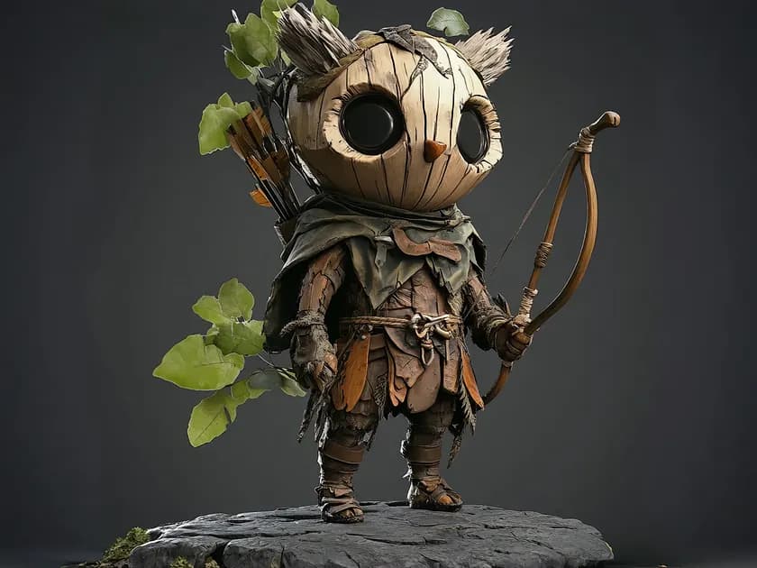 Wood Archer Character - Stylized Hero