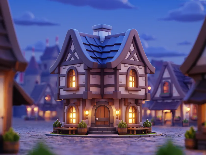 Winter Village House - Cozy Building
