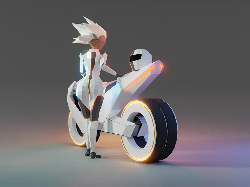 Cyber Bike Character - Futuristic Animations