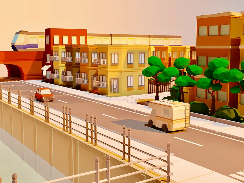 City Street Scene - Urban Environment